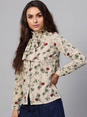 Multicolor printed polyester tops 1