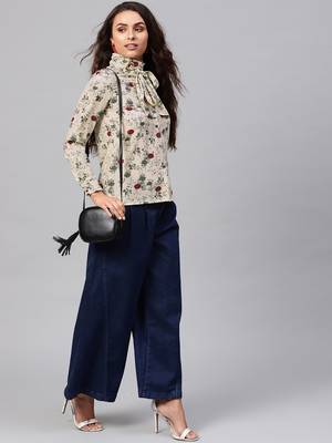Multicolor printed polyester tops 4