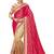 Pink embroidered silk saree with blouse