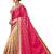 Pink embroidered silk saree with blouse