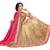 Pink embroidered silk saree with blouse