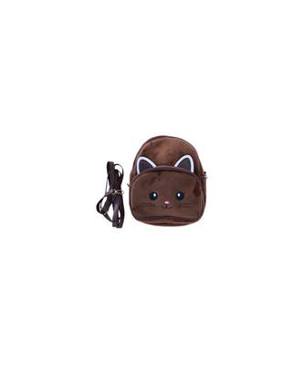 Morus Brown Velvet Bagpack For Girls 1