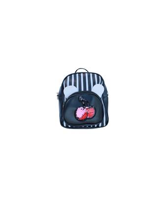 Morus Black Pu Leather Backpack For Girls 1
