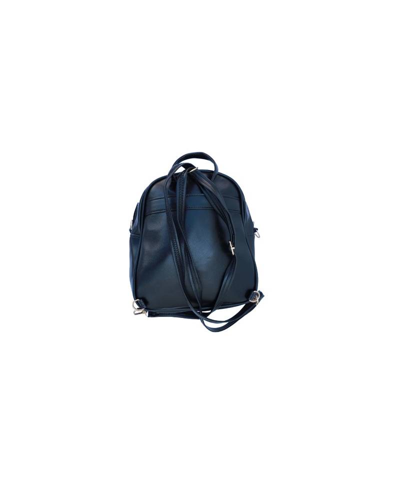 Morus Black Pu Leather Backpack For Girls