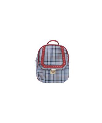 Morus Pink Checkered Pu Leather Backpack For Girls 1