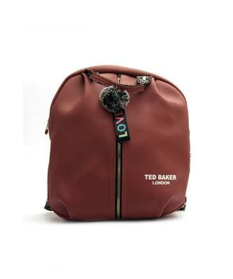 Morus Pink Plain Pu Leather Backpack For Girls 1