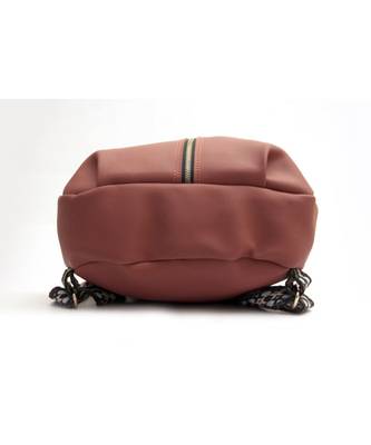 Morus Pink Plain Pu Leather Backpack For Girls 4