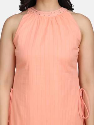 Coral Embroidered Kurta And Dupatta 6