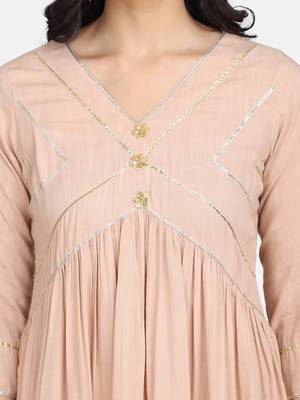 Beige Embrodiered Kurta With Pant And Dupatta 7