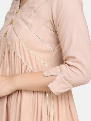 Beige Embrodiered Kurta With Pant And Dupatta 15