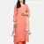 CORAL  EMBROIDERED KURTA WITH PALAZZO AND DUPATTA