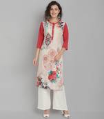 Red printed crepe ethnic-kurtis