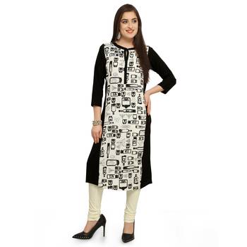 Black printed crepe ethnic-kurtis 4