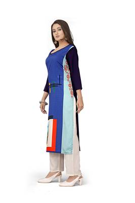 Blue printed rayon ethnic-kurtis 3
