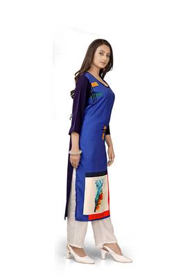 Blue printed rayon ethnic-kurtis 4