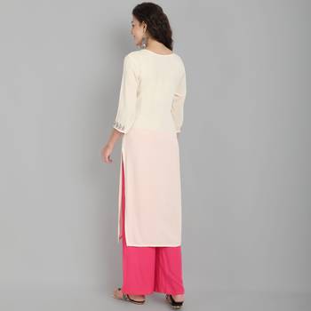 Cream embroidered rayon ethnic-kurtis 5