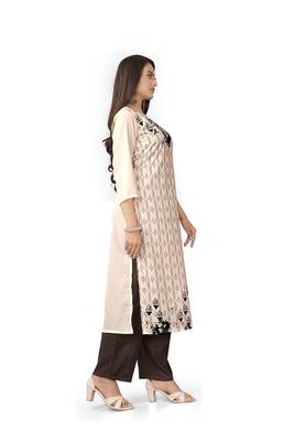 Cream printed rayon ethnic-kurtis 3