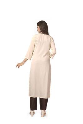 Cream printed rayon ethnic-kurtis 5