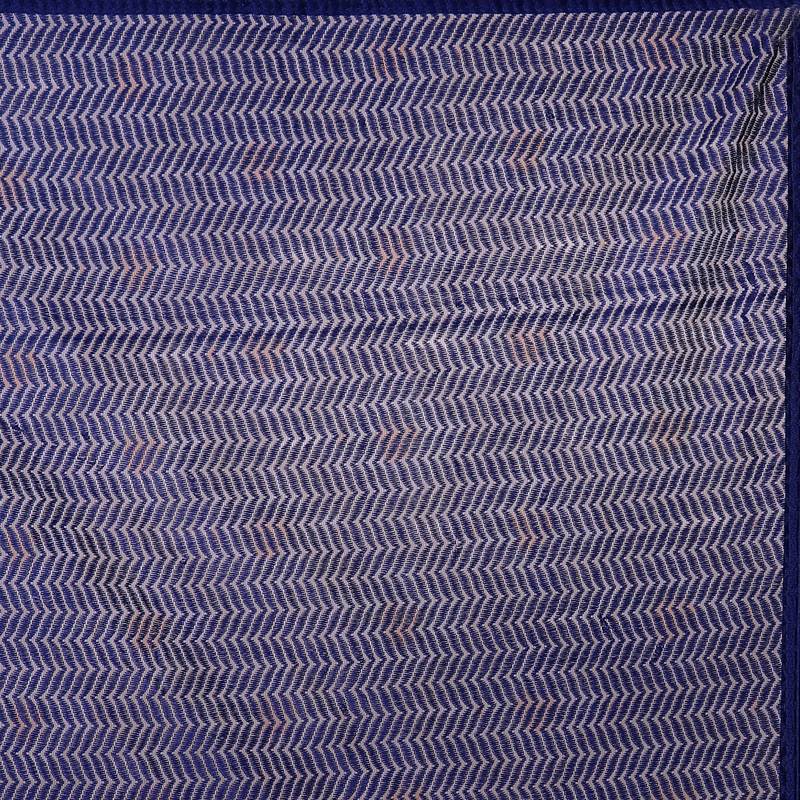 Dark Blue Net Saree With Blouse