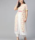 White printed cotton kurtis