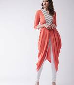 Orange printed rayon kurtis