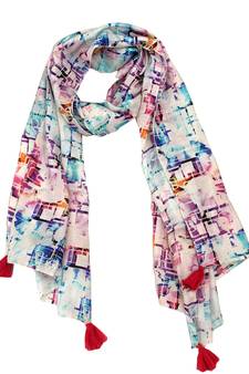 Classy Viscose Fabric Multicolor Printed women scarf