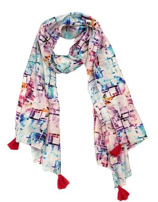 Classy Viscose Fabric Multicolor Printed women scarf 1