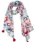 Classy Viscose Fabric Multicolor Printed women scarf