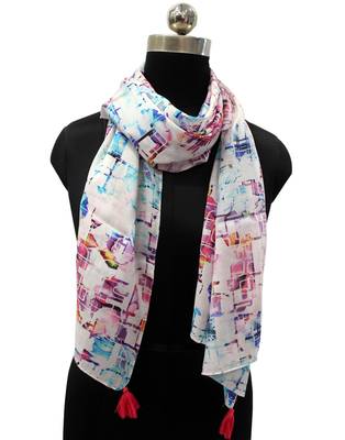 Classy Viscose Fabric Multicolor Printed women scarf 2