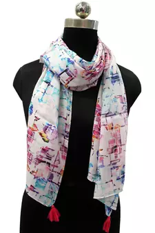 Classy Viscose Fabric Multicolor Printed women scarf