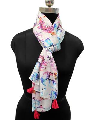 Classy Viscose Fabric Multicolor Printed women scarf 3