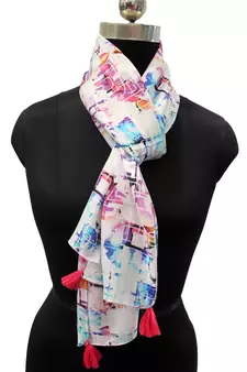 Classy Viscose Fabric Multicolor Printed women scarf