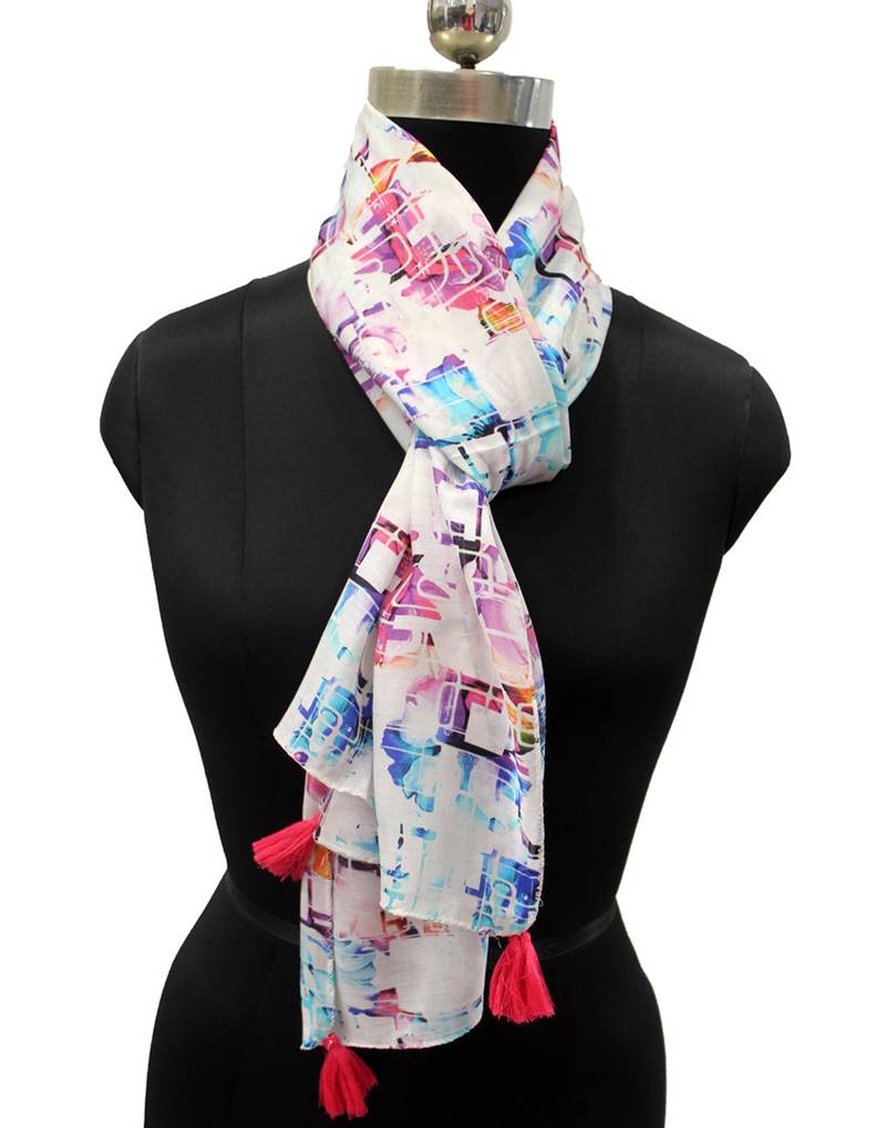 Classy Viscose Fabric Multicolor Printed women scarf