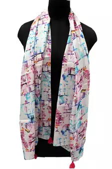 Classy Viscose Fabric Multicolor Printed women scarf
