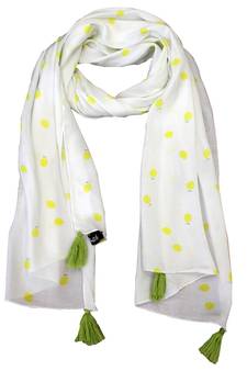 Dazzling Viscose Fabric White Printed women scarf