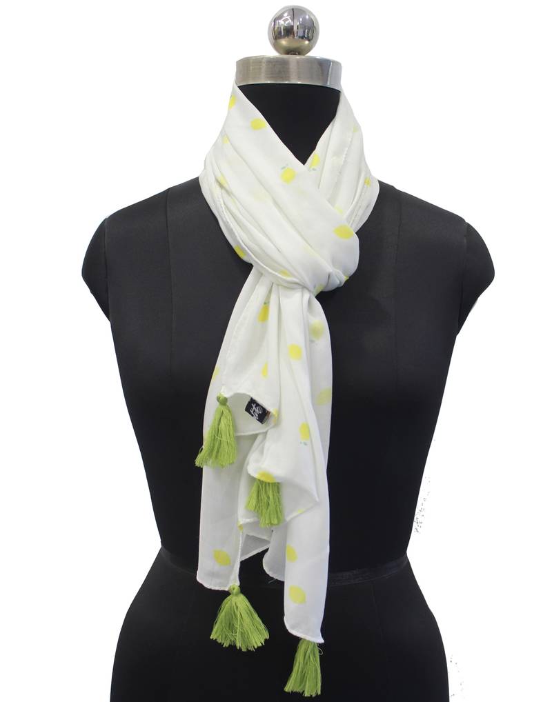 Dazzling Viscose Fabric White Printed women scarf