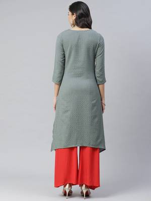 Grey plain rayon kurtas-and-kurtis 2