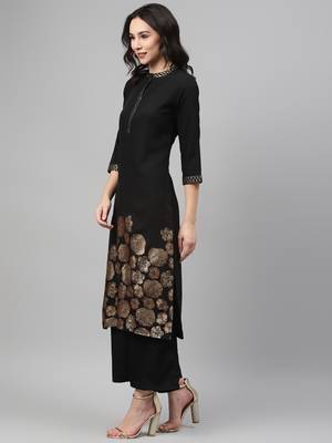 Black printed crepe kurtas-and-kurtis 2