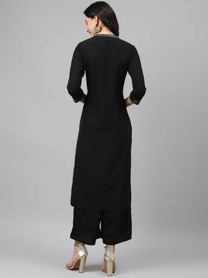 Black printed crepe kurtas-and-kurtis 3