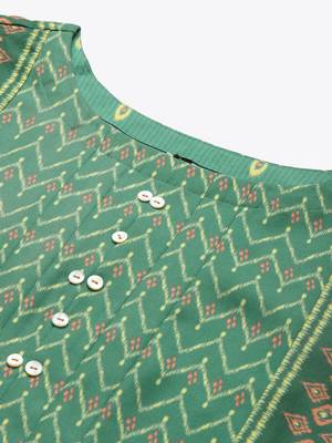 Green printed rayon kurtas-and-kurtis 4