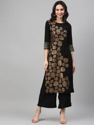 Black printed crepe kurtas-and-kurtis 2
