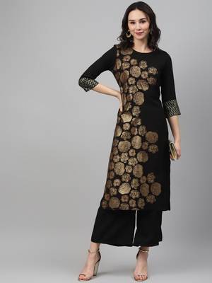 Black printed crepe kurtas-and-kurtis 6