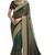 Coffee embroidered chanderi silk saree with blouse