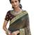 Coffee embroidered chanderi silk saree with blouse