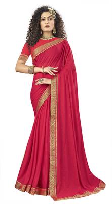 Brown embroidered lycra saree with blouse 1