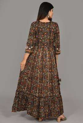 KAAJH Multicolor Embroidered Printed Anarkali Kurta 2