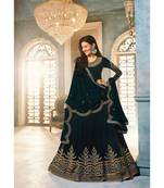 green embroidered georgette semi stitched salwar