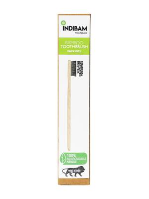 INDIBAM Adult Bamboo Tooth Brush with charcoal infused bristles (Set of 2) 7