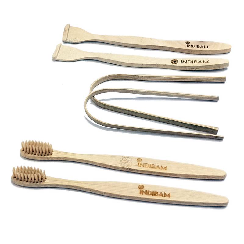 INDIBAM COMPLETE ORAL CARE PACK (Total Qty - 6 Pcs) toothbrushes.