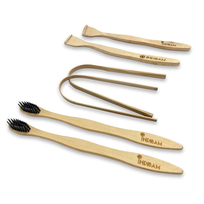 INDIBAM COMPLETE ORAL CARE PACK (Total Qty - 6 Pcs) toothbrushes.